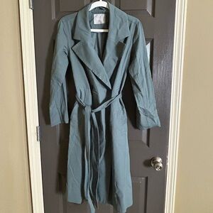 Everlane — Drape Trench Coat in Green Balsam